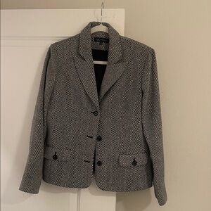Anne Klein Black and White Chevron Blazer